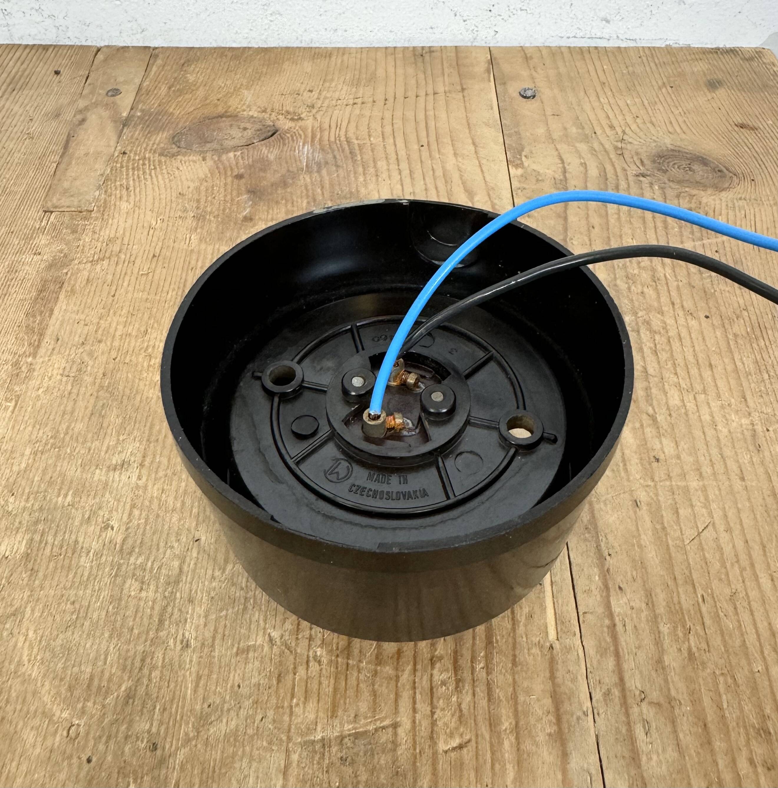 Vintage Brown Bakelite Wall or Ceiling Light with Milk Glass, 1960s