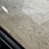 Poster large old map of paris 1739