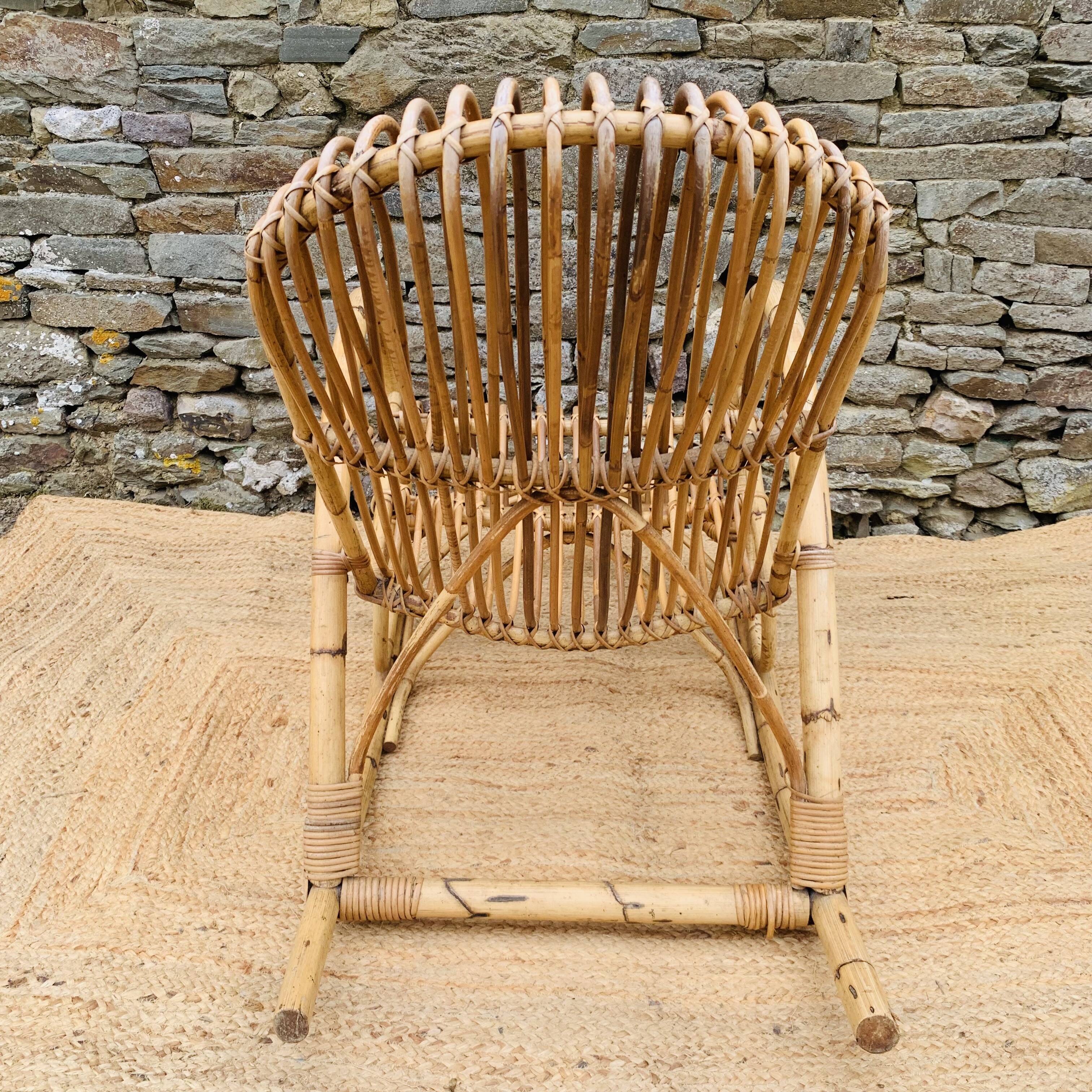 Pair of rattan rocking chairs by Rohe Noordwolde