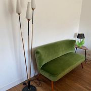 Vintage opaline tripod floor lamp