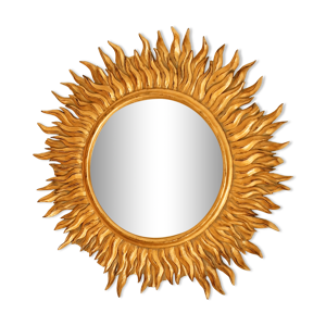Miroir soleil doré 