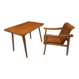 Children's armchair and desk in beech
