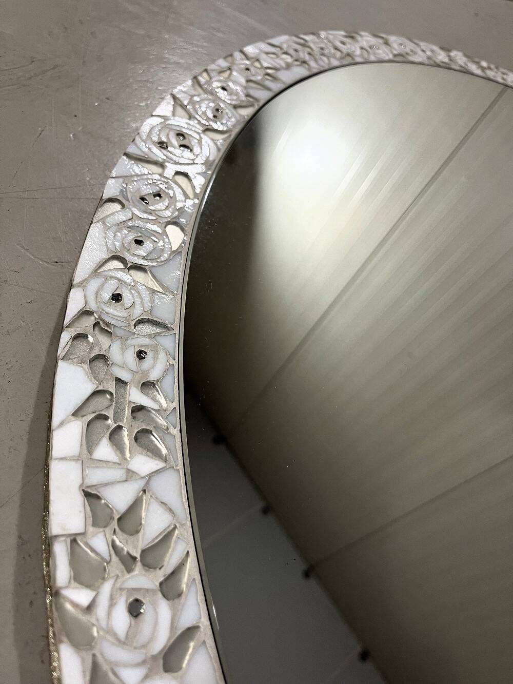 Berthold müller oerlinghausen large round mosaic mirror