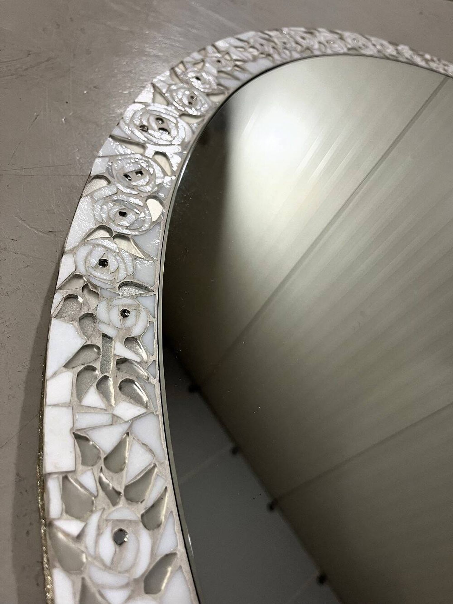Berthold müller oerlinghausen large round mosaic mirror