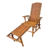 Rattan lounger Art Deco chaise longue