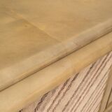 Sideboard in parchment and Missoni fabric by Angelo Mazzola for Salpol, 1980