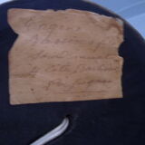 Old wooden table lamp with inlays