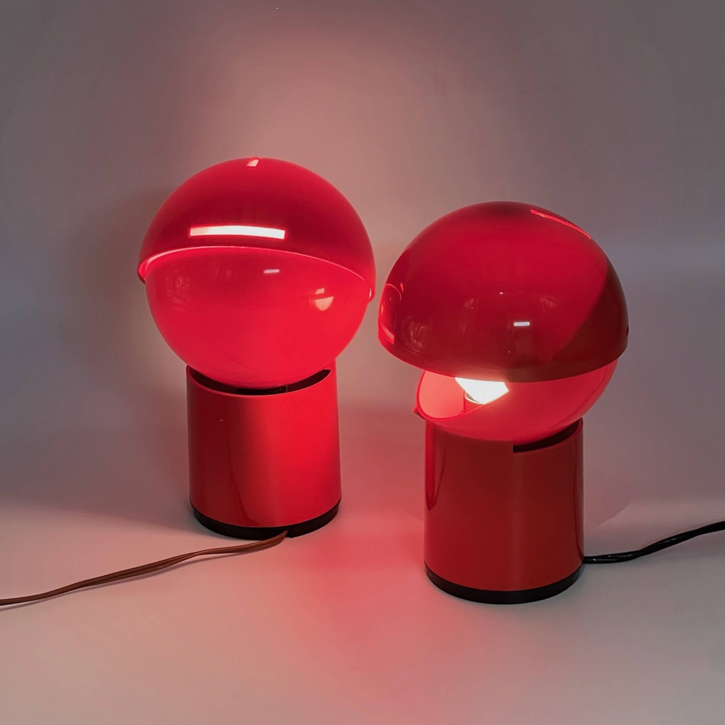 Pair of Space Age Table or Wall Lamps 'Asteroidi' by Siberin Caronno, 70s