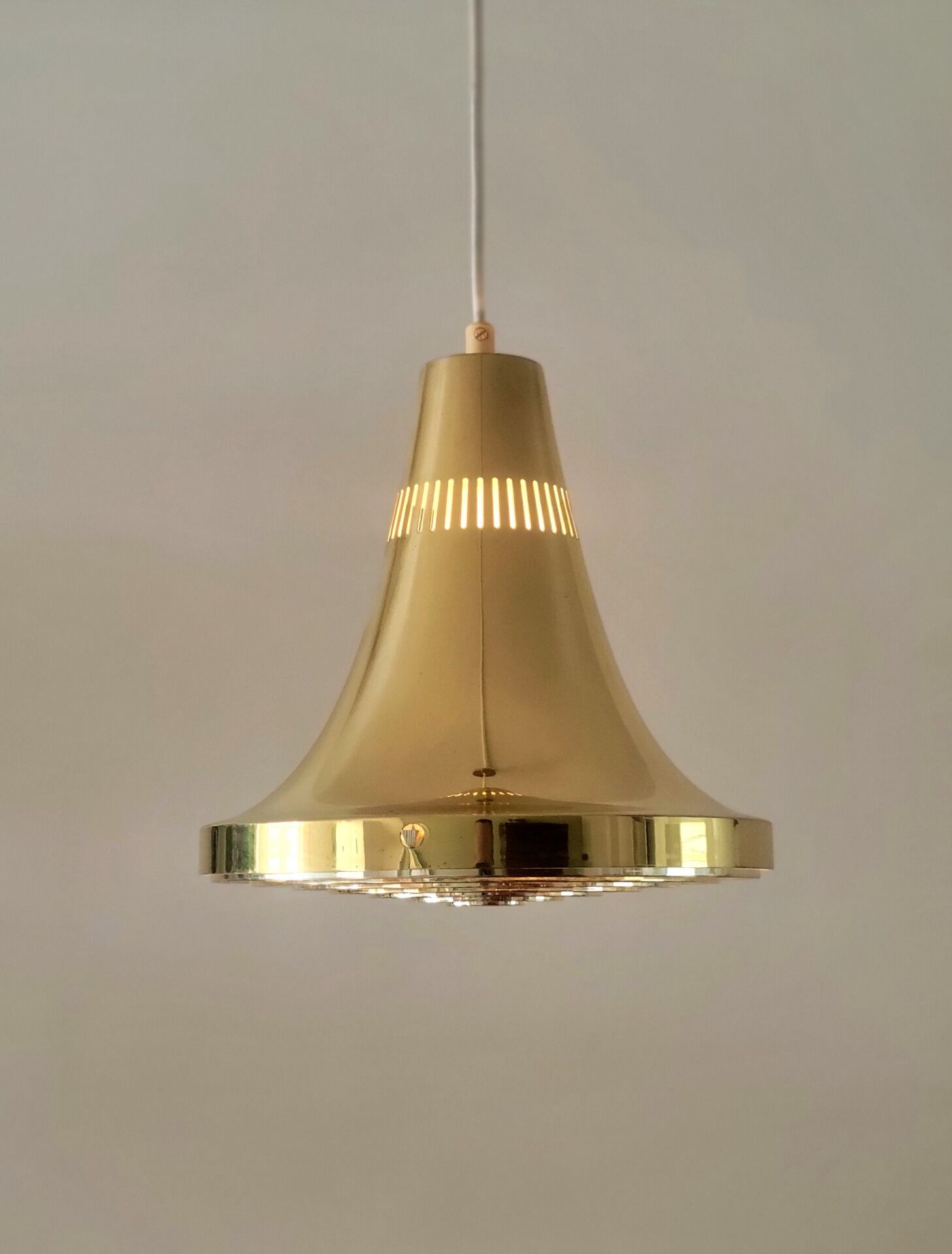 Vintage brass hanging lamp by Hans Agne Jakobsson model T 598
