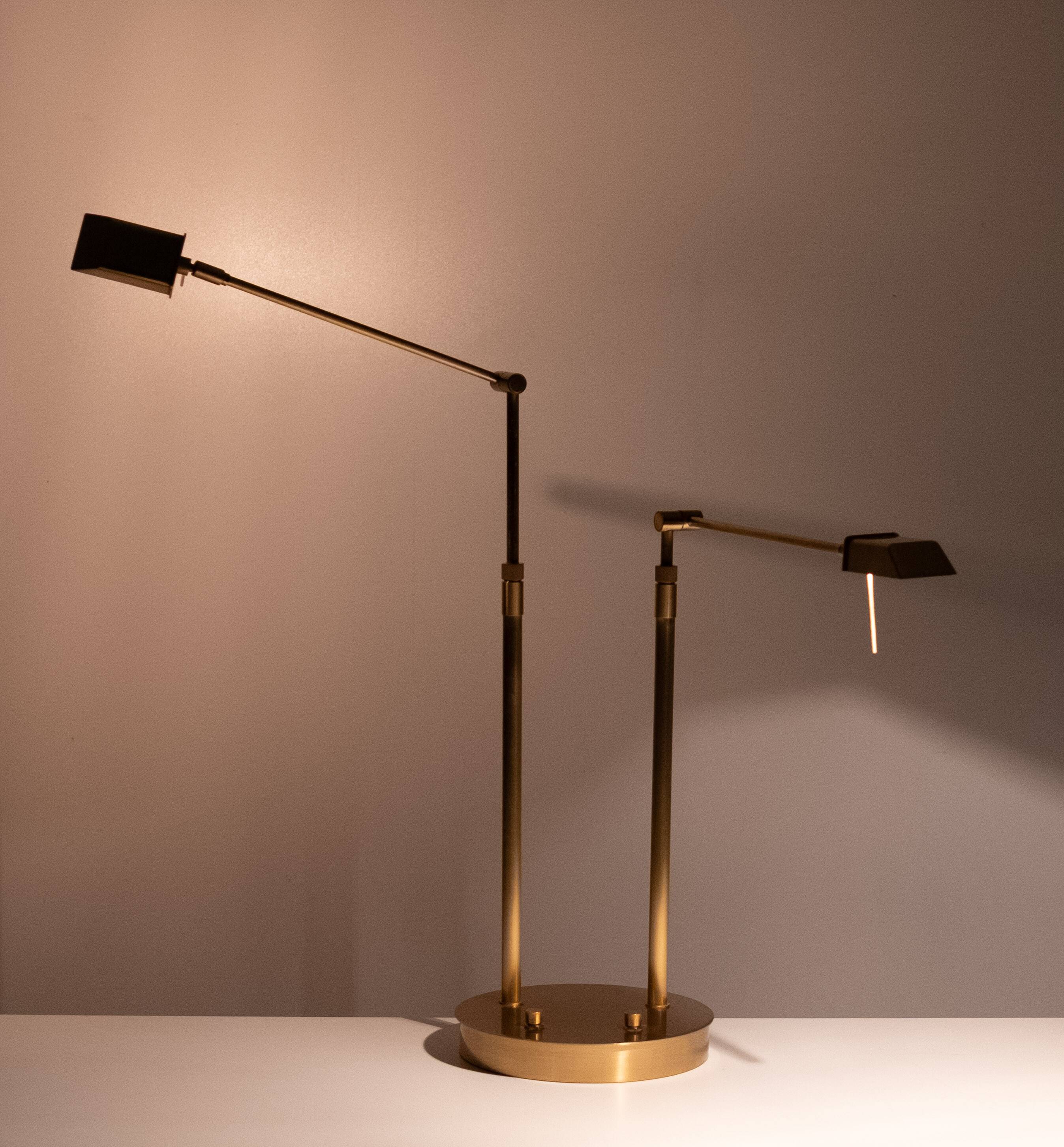 Stunning Ben Demmers Brass double l table lamp 1980s