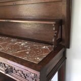 Oak and marble restaurant service console