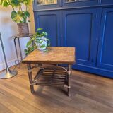Table basse vintage 70 rotin