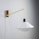Suspendable wall lamp with brass and wood details