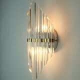 Tiges de verre sconce mur du milieu du siècle et style régence hollywoodien en métal