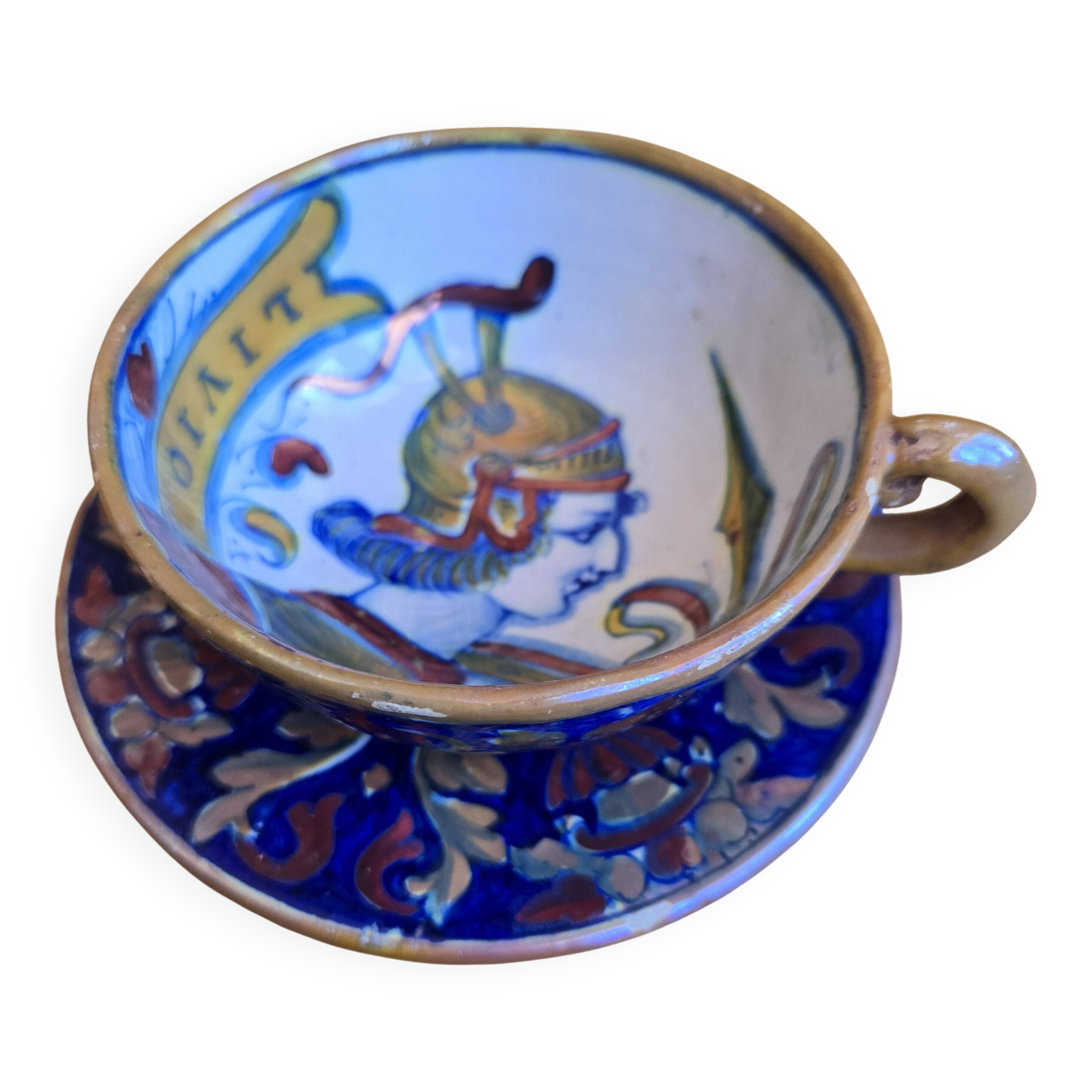 Tea or coffee cup and saucer by Alfredo Santarelli and Gualdo Tadino