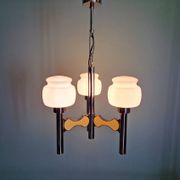 Lustre Space Age in chrome metal and opaline, G. Sciolari, 1970