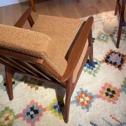 Vintage Scandinavian armchair "Theodor" in terracotta boucle.