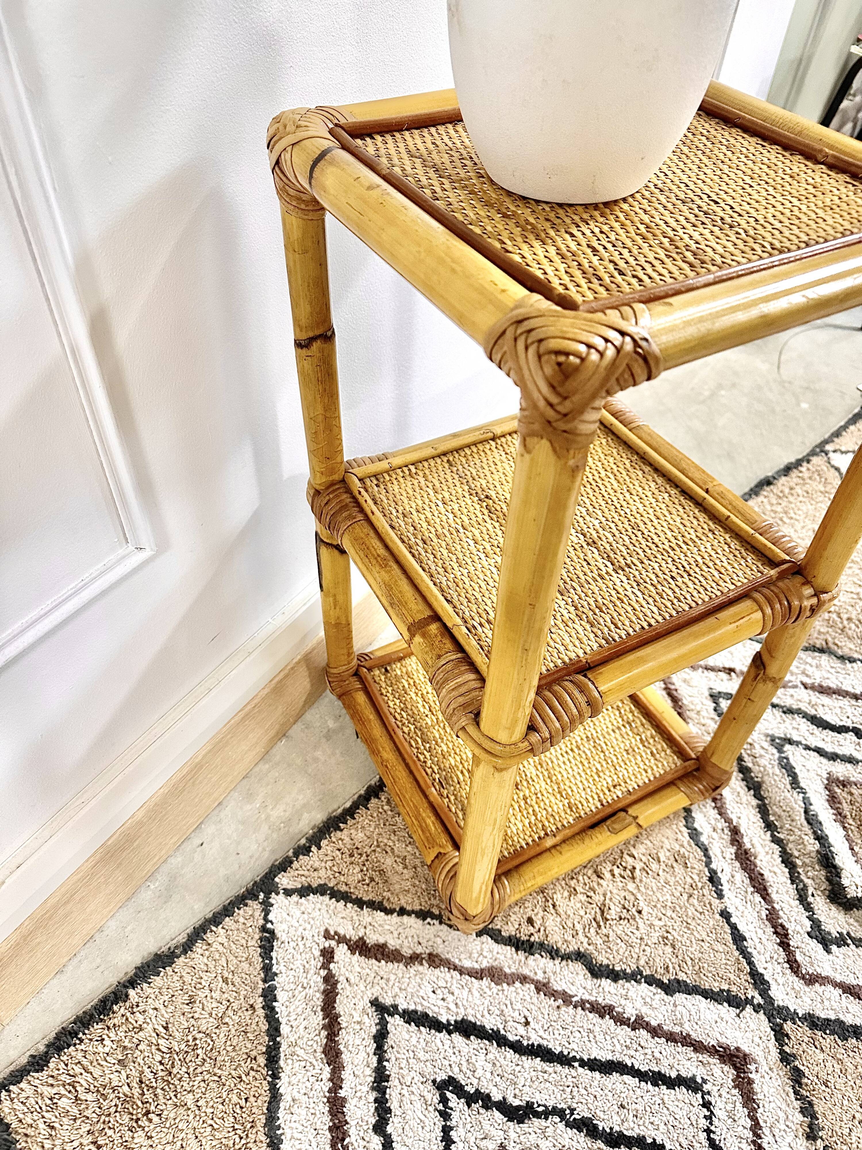 Rattan shelf cabinet