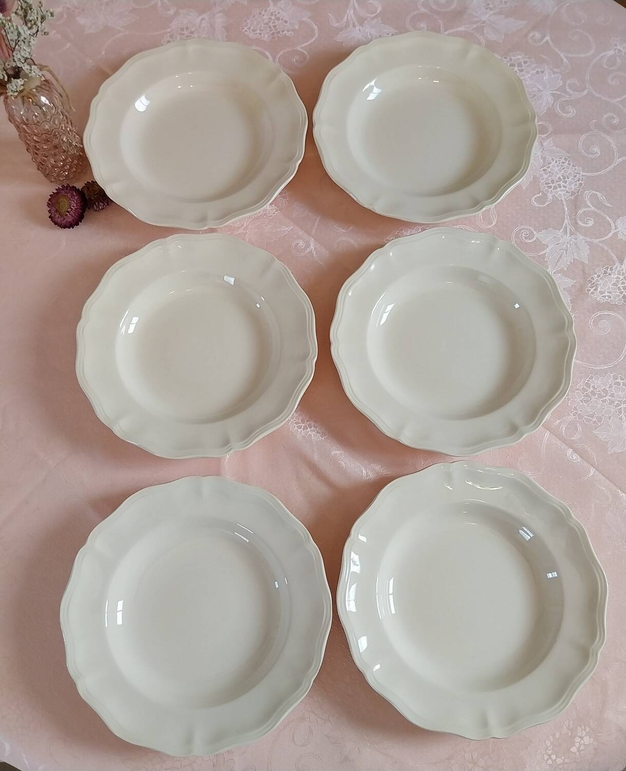 Old hollow ivory plates from Sarreguemines