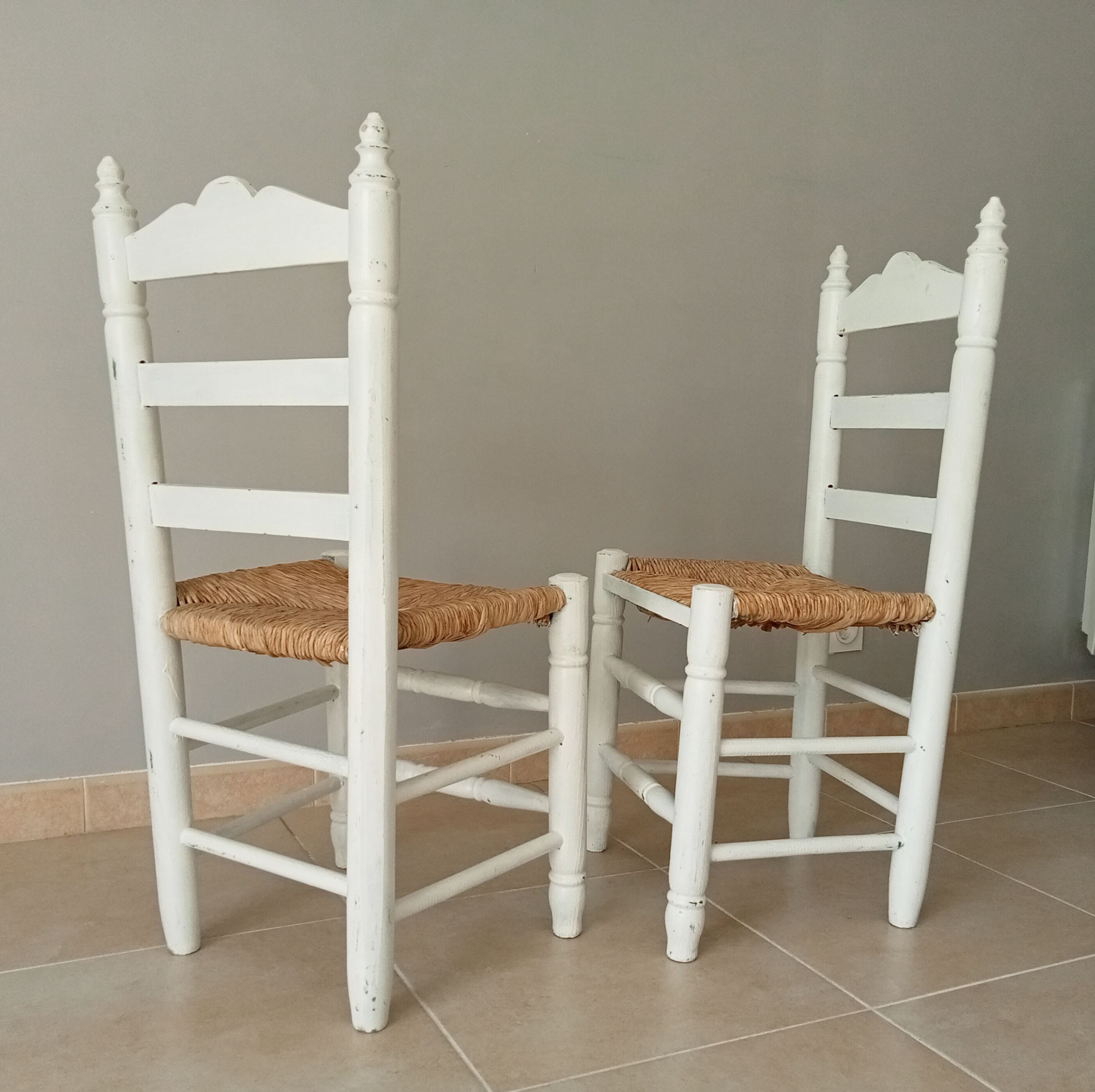 Paire de chaises ancienne paillé années 30/40
