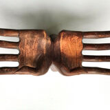 Pair of carved wooden hands