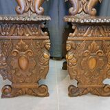 Pair of 19th century walnut stepladder chairs