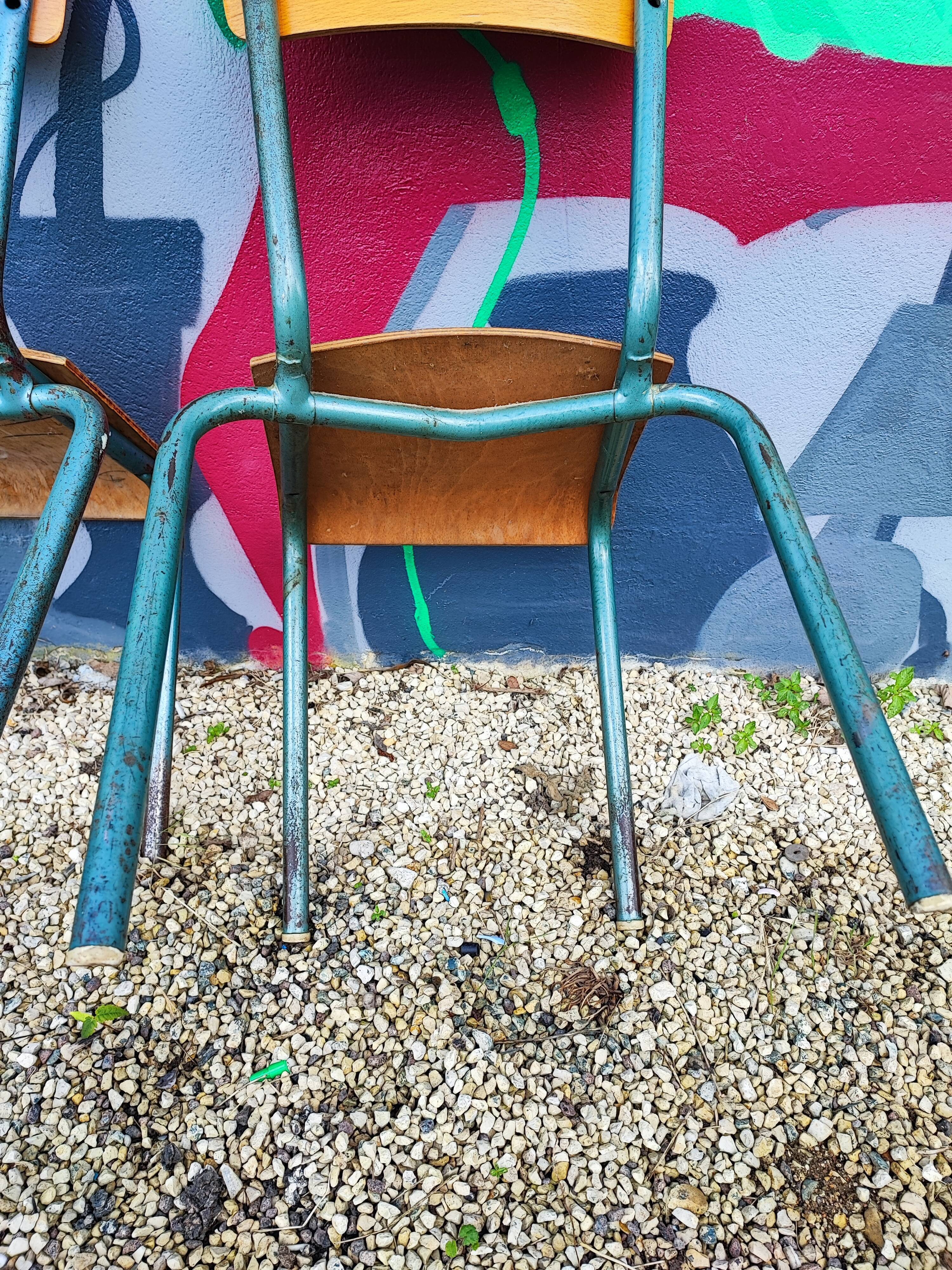 Set of 3 vintage school chairs