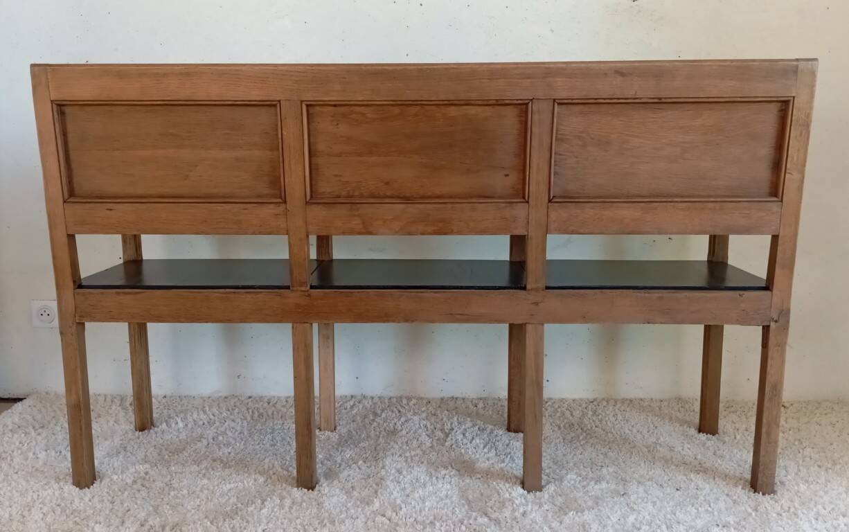 Early 20th-century solid oak bench