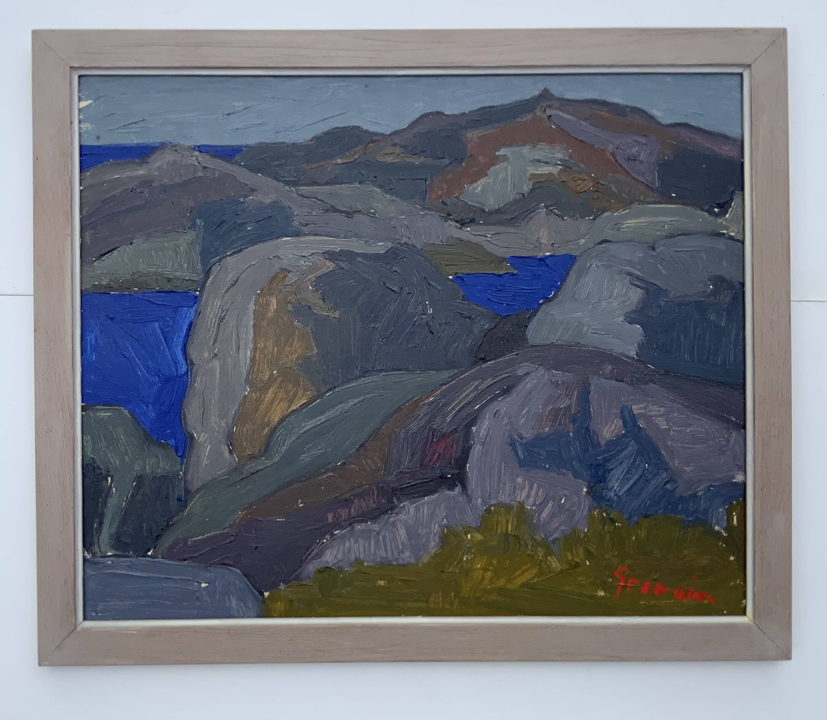 Vintage Landscape Painting by Svan Grandin (1906-1982) “Seacoast”