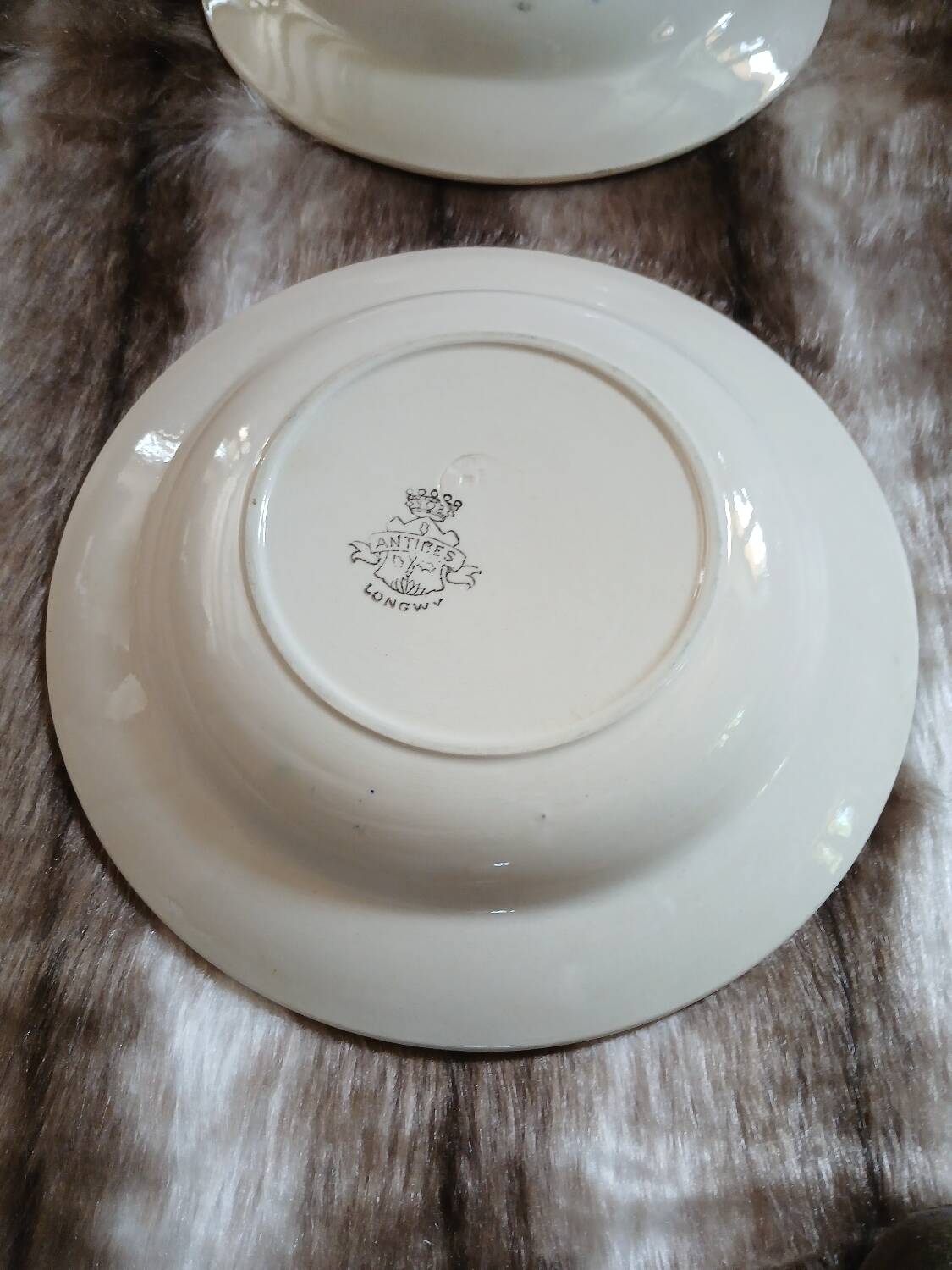 3 antique Longwy deep plates