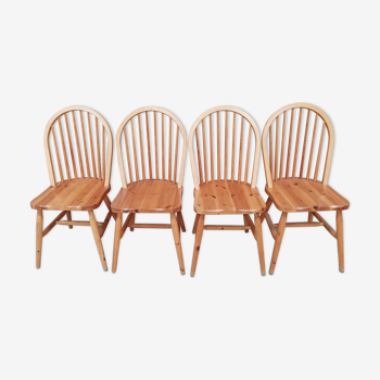 4 windsor chairs in vintage pine 1970 1980