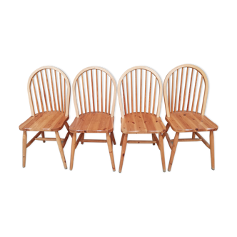 4 windsor chairs in vintage pine 1970 1980