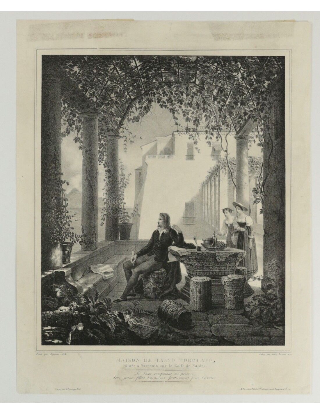 Lithography, Engraving, House of Tasso Torquato