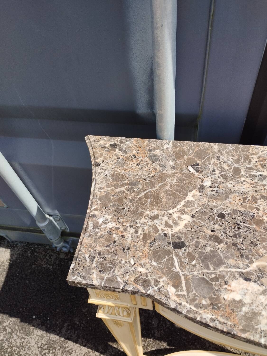 Antique Louis XVI style console with marble top