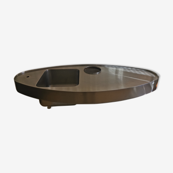 Oval stainless steel washbasin sink