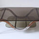 Coffee table chrome metal and smoked glass 70s