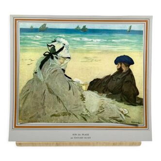 Affiche impressionniste d'après "Sur la plage" par Edouard Manet