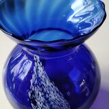 Vase shape vintage ball blown glass with frill