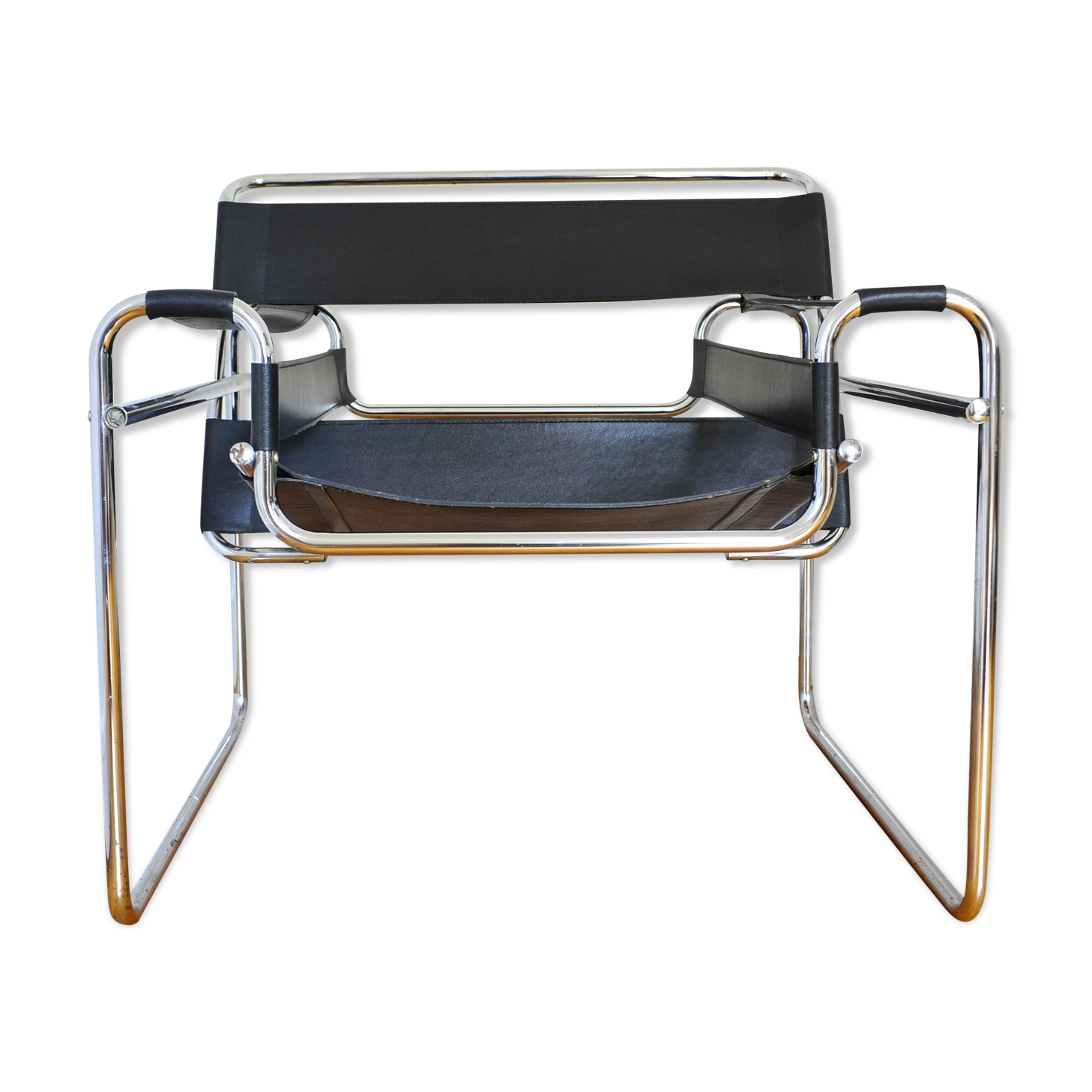 Wassily B3 leather armchair by Marcel Breuer Made in Italy 1970