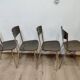 Set of 4 ART DECO formica and chrome metal chairs circa 1950