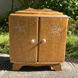 Table de chevet en bois deux portes