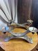 Brutalist wrought iron candlestick pair