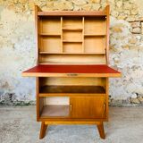 Vintage secretary on feet compass Scandinavian style, circa 50's