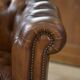 Pair of upholstered leather Club armchairs