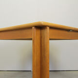 Table à manger extensible en chêne carré, Italie années 1970