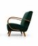 1930 Jindrich Halabala Bentwood Armchair in Emerald Green Velvet