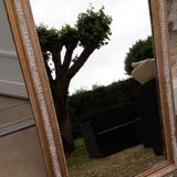 Mirror Napoleon III white waxed gold 117 x 78cm