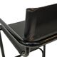 Vintage Black Leather & black frame Italian Modern Barstool
