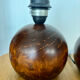Pair of wooden ball lamp feet