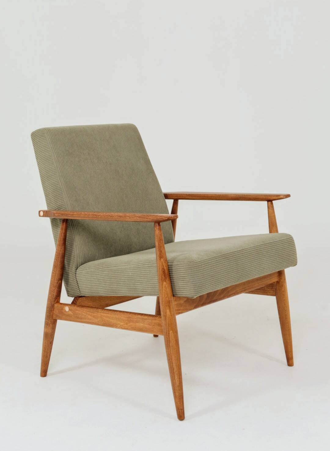 Scandinavian armchair khaki corduroy design by H.Lis 